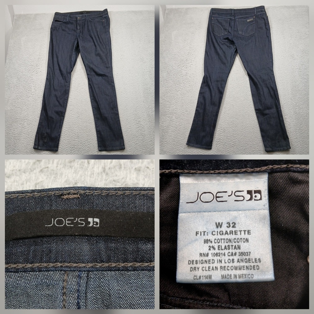 Joe's Jeans Cigarette Fit Women's Skinny Jeans W32 Dark Wash Stretch